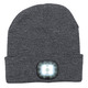 Thermokleidung - Modische Mütze mit integrierter, herausnehmbarer LED-Lampe, in Farbe SCHWARZ – Farbe GRAU – Ansicht 1