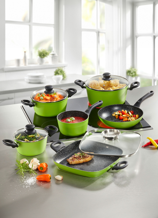 Töpfe & Pfannen - Kochtopf-Set 10-teilig mit megaharter Antihaftbeschichtung, in Farbe ANTHRAZIT Ansicht 3