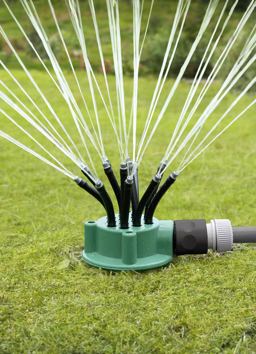 Gartenpflege - Rasensprinkler mit 12 flexible Arme, in Farbe GRÜN-SCHWARZ Ansicht 1