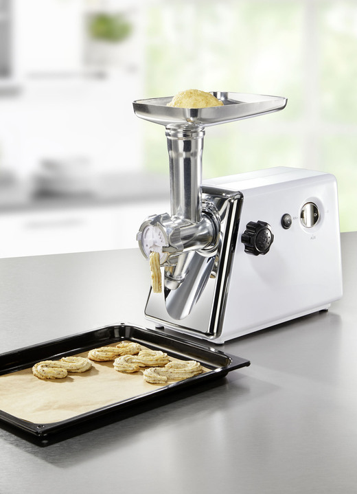 Küchengeräte - Fleischwolf mit Edelstahlschneide, in Farbe SILBER-WEISS Ansicht 2