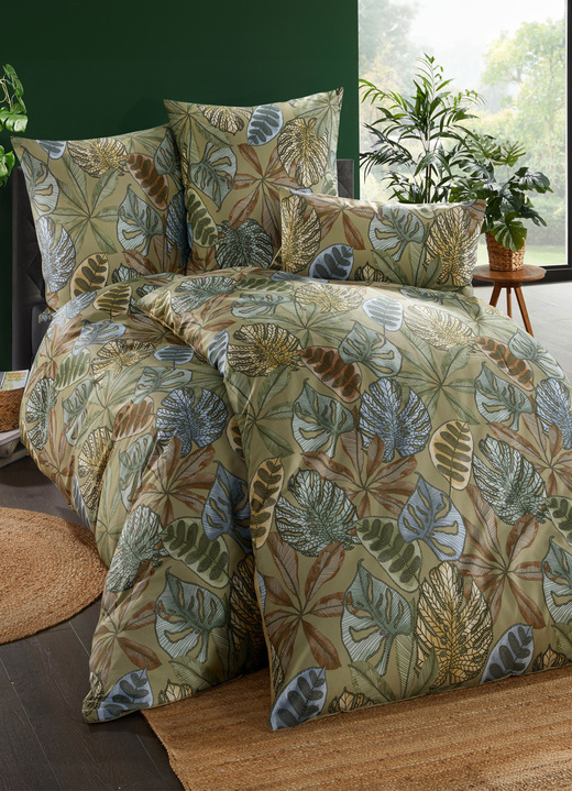 Bettwäschegarnituren - Digitalbedruckte Bettwäsche-Garnitur aus 100% Baumwolle, in Größe 111 (40/80 cm + 135/200 cm) bis 412 (4-teiliges Sparset: 2x 80/80 cm + 2x 135/200 cm), in Farbe GOLD Ansicht 3