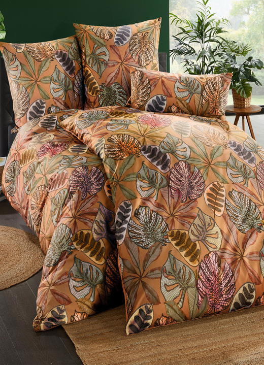 Bettwäschegarnituren - Digitalbedruckte Bettwäsche-Garnitur aus 100% Baumwolle, in Größe 111 (40/80 cm + 135/200 cm) bis 412 (4-teiliges Sparset: 2x 80/80 cm + 2x 135/200 cm), in Farbe GRÜN Ansicht 3