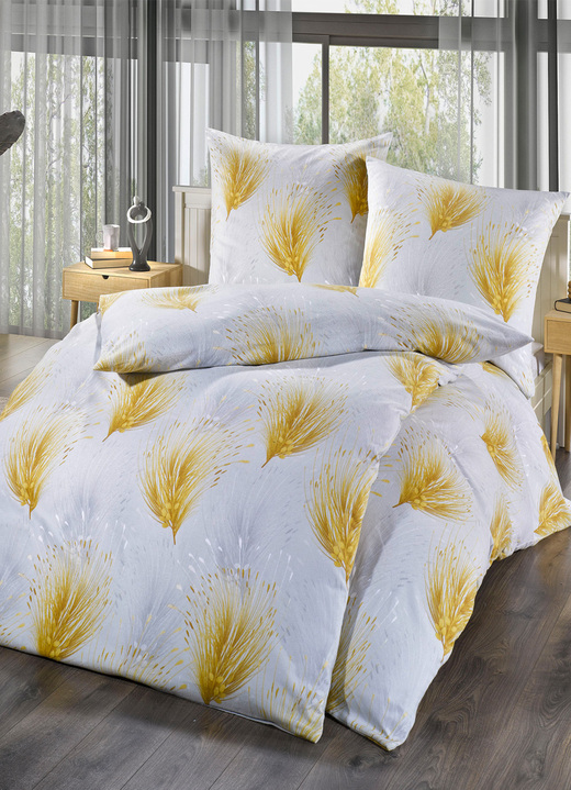 Bettwäschegarnituren - Bettwäsche-Garnitur in bügelleichter Qualität, in Größe 112 (80/80 cm + 135/200 cm) bis 115 (80/80 cm + 155/220 cm), in Farbe GRAU Ansicht 2