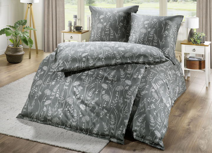 Bettwäschegarnituren - Bettwäsche-Garnitur in Mako-Satin, in Farbe ANTHRAZIT
