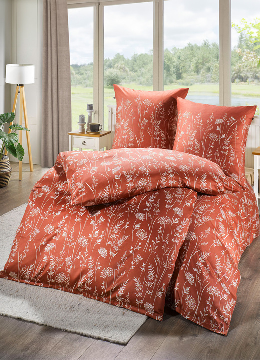 Bettwäschegarnituren - Bettwäsche-Garnitur in Mako-Satin, in Farbe BORDEAUX Ansicht 1