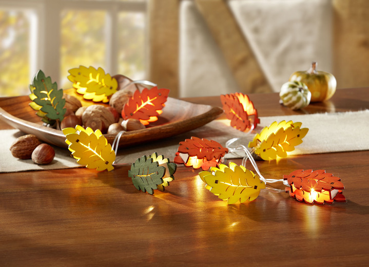 Wohnaccessoires - Batteriebetriebene Lichterkette Herbst, in Farbe BUNT