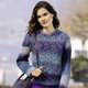 Langarm - Pullover mit Alpaka und tollem Farbverlauf, in Größe L(44/46) bis XS(32/34), in Farbe PINK-LILA-MULTICOLOR – Farbe LILA-GRÜN-MULTICOLOR – Ansicht 2