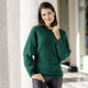 - Pullover in Fledermausform, in Größe L(44/46) bis XXL(52/54), in Farbe SMARAGDGRÜN – Farbe SMARAGDGRÜN – Ansicht 1