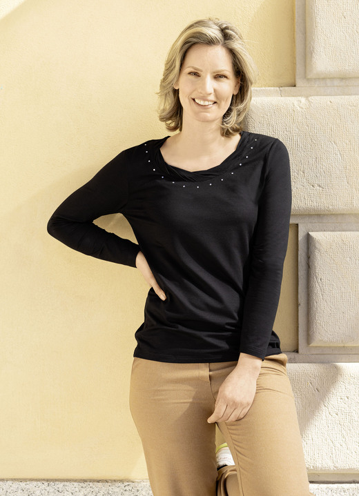 Langarm - Shirt mit charmanter Verarbeitung in 2 Farben Ansicht 3 Langarm - Shirt mit charmanter Verarbeitung in 2 Farben, in Größe 036 bis 052, in Farbe SAND Ansicht 3