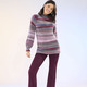 Langarm - Pullover aus hochwertigem Multicolorgarn mit Schurwolle, in Größe L(44/46) bis XS(32/34), in Farbe ROSÉ-MULTICOLOR – Farbe ROSÉ-MULTICOLOR – Ansicht 3