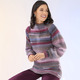 Langarm - Pullover aus hochwertigem Multicolorgarn mit Schurwolle, in Größe L(44/46) bis XS(32/34), in Farbe ROSÉ-MULTICOLOR – Farbe ROSÉ-MULTICOLOR – Ansicht 1