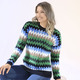 Langarm - Pullover in Jacquard-Dessin, in Größe L(44/46) bis XS(32/34), in Farbe MARINE-MULTICOLOR – Farbe MARINE-MULTICOLOR – Ansicht 2