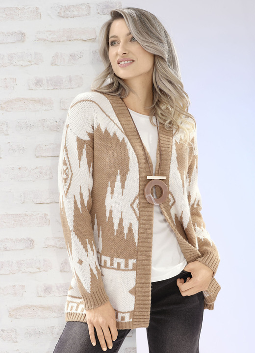 Strickjacken - Strickjacke in Kuschelqualität Ansicht 2 Strickjacken - Strickjacke in Kuschelqualität, in Größe L(44/46) bis XS(32/34), in Farbe CAMEL-ECRU Ansicht 2