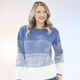Langarm - Pullover in Perlfang – Farbe JEANSBLAU-ECRU Langarm - Pullover in Perlfang, in Größe L(44/46) bis XS(32/34), in Farbe FLIEDER-ECRU