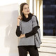 Ponchos - Poncho-Pulli mit weichem Griff – Farbe SCHWARZ-WEISS – Ansicht 1 Ponchos - Poncho-Pulli mit weichem Griff, in Größe 1(36-42) bis 3(50-54), in Farbe SCHWARZ-WEISS – Farbe SCHWARZ-WEISS – Ansicht 1