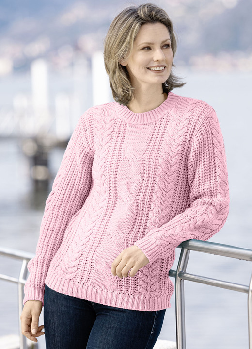 Basics - Pullover in Grobstrick Basics - Pullover in Grobstrick, in Größe 034 bis 050, in Farbe ROSÉ
