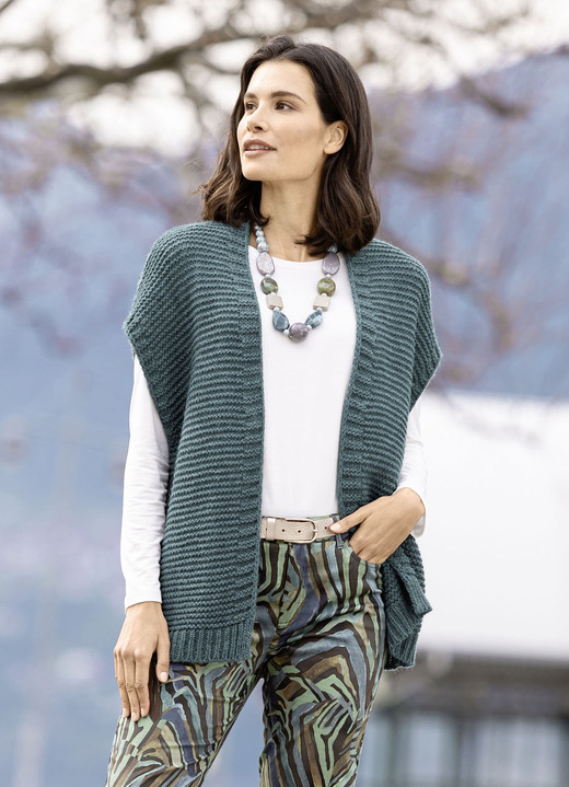 Basics - Strickweste mit Alpaka , in Größe L(44/46) bis XL(48/50), in Farbe MARINE Ansicht 3