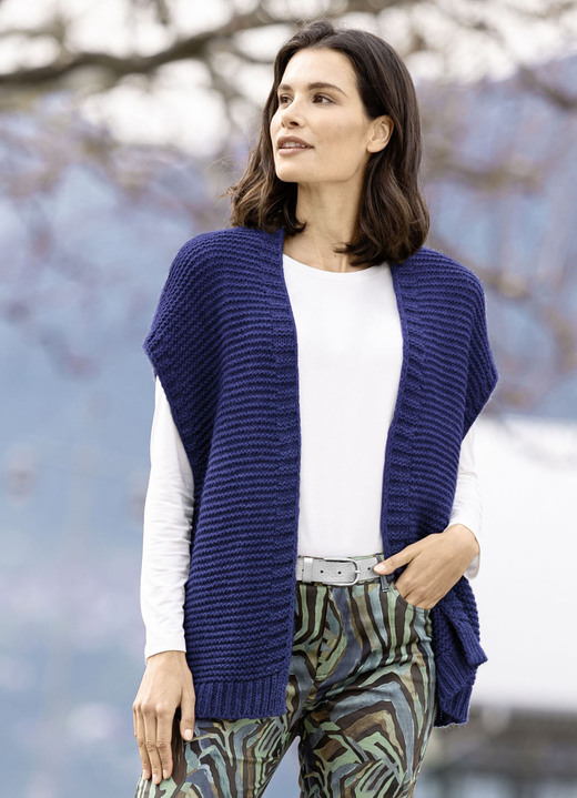 Basics - Strickweste mit Alpaka-Anteil, in Größe L(44/46) bis XL(48/50), in Farbe MARINE Ansicht 1