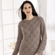 Basics - Pullover in Strickmix – Farbe TAUPE – Ansicht 1 Basics - Pullover in Strickmix, in Größe 036 bis 052, in Farbe WEINROT – Farbe TAUPE – Ansicht 1