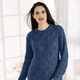 Basics - Pullover in Strickmix – Farbe NACHTBLAU – Ansicht 1 Basics - Pullover in Strickmix, in Größe 036 bis 052, in Farbe WEINROT – Farbe NACHTBLAU – Ansicht 1
