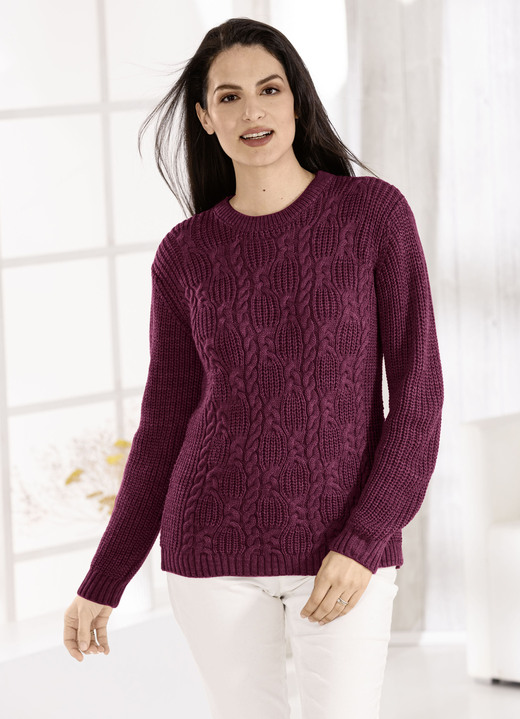 Basics - Pullover in Strickmix, in Größe 036 bis 052, in Farbe NACHTBLAU Ansicht 5