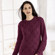 Basics - Pullover in Strickmix, in Größe 036 bis 052, in Farbe NACHTBLAU – Farbe WEINROT – Ansicht 1
