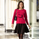 Langarm - Pullover in Garnmix – Farbe ROT-SCHWARZ – Ansicht 2 Langarm - Pullover in Garnmix, in Größe 036 bis 052, in Farbe ROT-SCHWARZ – Farbe ROT-SCHWARZ – Ansicht 2