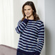 Langarm - Pullover mit sehr weichem Griff, in Größe 036 bis 052, in Farbe MARINE-MULTICOLOR – Farbe MARINE-MULTICOLOR – Ansicht 1