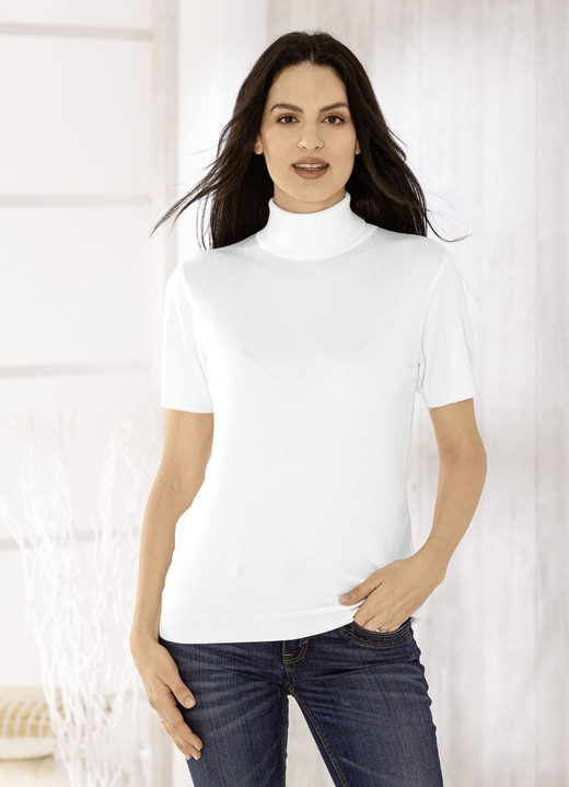 Basics - Pulli in edel glänzender Qualität Basics - Pulli in edel glänzender Qualität, in Größe 036 bis 052, in Farbe WOLLWEISS