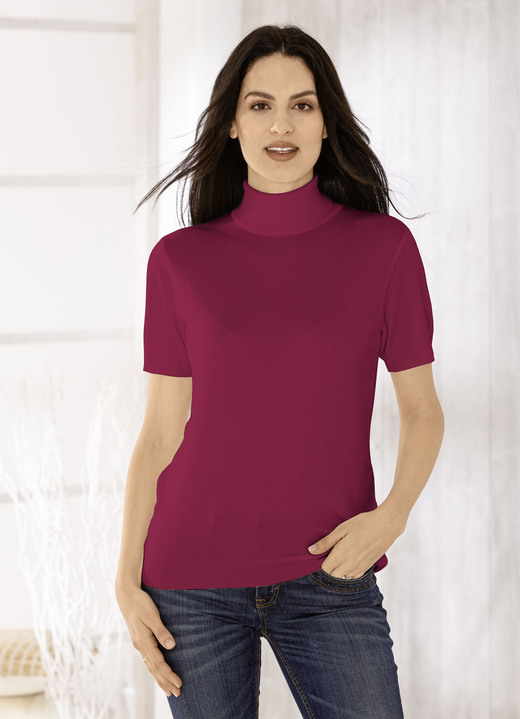 Basics - Pulli in edel glänzender Qualität Basics - Pulli in edel glänzender Qualität, in Größe 036 bis 052, in Farbe ROT