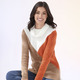Langarm - Pullover in superflauschiger Qualität – Farbe CAMEL-ORANGE-WOLLWEISS – Ansicht 3 Langarm - Pullover in superflauschiger Qualität, in Größe L(44/46) bis XS(32/34), in Farbe CAMEL-ORANGE-WOLLWEISS – Farbe CAMEL-ORANGE-WOLLWEISS – Ansicht 3