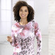 Langarm - Pullover in weich fließender Qualität, in Größe 036 bis 052, in Farbe ROSÉ-GRAFIT-MULTICOLOR – Farbe ROSÉ-GRAFIT-MULTICOLOR – Ansicht 1