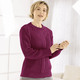 Basics - Pullover mit nachhaltig recycelter Baumwolle – Farbe BEERE – Ansicht 1 Basics - Pullover mit nachhaltig recycelter Baumwolle, in Größe 036 bis 052, in Farbe TÜRKIS – Farbe BEERE – Ansicht 1