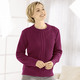 Basics - Pullover mit nachhaltig recycelter Baumwolle – Farbe BEERE – Ansicht 2 Basics - Pullover mit nachhaltig recycelter Baumwolle, in Größe 036 bis 052, in Farbe TÜRKIS – Farbe BEERE – Ansicht 2