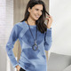 Langarm - Pullover in Jacquard-Dessin – Farbe HELLBLAU-RAUCHBLAU Langarm - Pullover in Jacquard-Dessin, in Größe 038 bis 054, in Farbe HELLBLAU-RAUCHBLAU