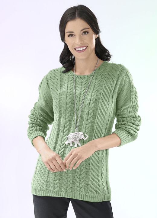 Basics - Pullover in Strukturmix Ansicht 3 Basics - Pullover in Strukturmix, in Größe 036 bis 052, in Farbe PETROL Ansicht 3