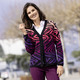 Strickjacken - Strickjacke in Jacquard-Dessin – Farbe SCHWARZ-LILA-MULTICOLOR – Ansicht 2 Strickjacken - Strickjacke in Jacquard-Dessin, in Größe 038 bis 054, in Farbe SCHWARZ-LILA-MULTICOLOR – Farbe SCHWARZ-LILA-MULTICOLOR – Ansicht 2