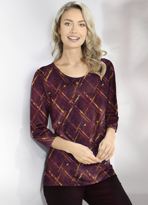 Klaus Modelle - Shirt in Feinjersey Klaus Modelle - Shirt in Feinjersey, in Größe 038 bis 054, in Farbe BORDEAUX-MULTICOLOR