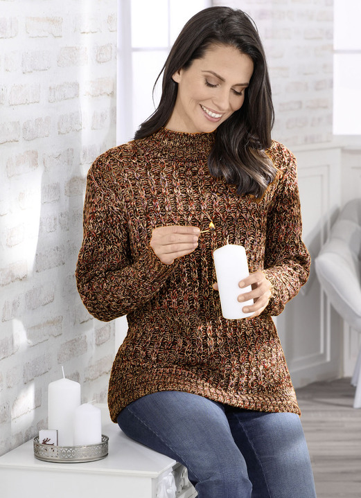 Langarm - Pullover in aufwendiger Melange-Optik, in Größe L(44/46) bis XS(32/34), in Farbe TERRA-MULTICOLOR Ansicht 3
