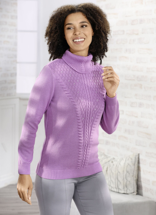 Basics - Pullover mit Strasszier Basics - Pullover mit Strasszier, in Größe 038 bis 054, in Farbe ROSENHOLZ
