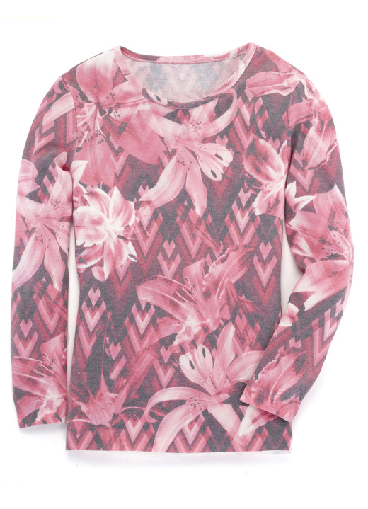 Pullover & Strickmode - Pullover in weich fließender Qualität, in Größe 038 bis 054, in Farbe TÜRKIS-MULTICOLOR Ansicht 3