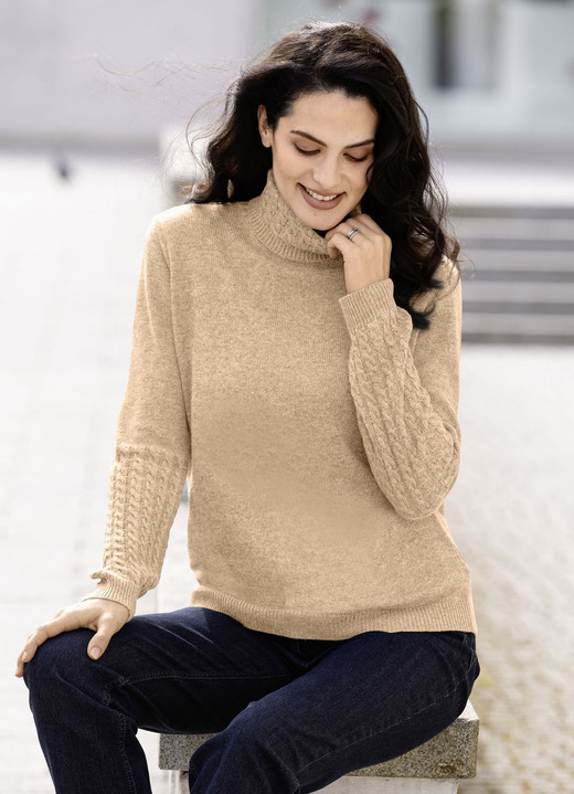 Basics - Pullover mit Kaschmir-Anteil, in Größe 038 bis 052, in Farbe SAND Ansicht 1
