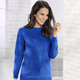 Langarm - Pullover mit edlem Glitzereffekt – Farbe ROYALBLAU – Ansicht 2 Langarm - Pullover mit edlem Glitzereffekt, in Größe 038 bis 054, in Farbe ROYALBLAU – Farbe ROYALBLAU – Ansicht 2