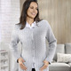Basics - Strickjacke mit Schurwolle – Farbe GRAU – Ansicht 2 Basics - Strickjacke mit Schurwolle, in Größe 038 bis 054, in Farbe GRAU – Farbe GRAU – Ansicht 2