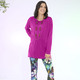 Shirts - Longshirt mit Raffung in 3 Farben – Farbe FUCHSIA – Ansicht 2 Shirts - Longshirt mit Raffung in 3 Farben, in Größe 034 bis 052, in Farbe FUCHSIA – Farbe FUCHSIA – Ansicht 2