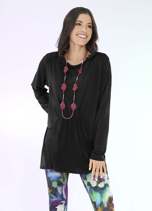 Shirts - Longshirt mit Raffung in 3 Farben Ansicht 5 Shirts - Longshirt mit Raffung in 3 Farben, in Größe 034 bis 052, in Farbe FUCHSIA Ansicht 5