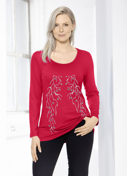 Shirts - Bezauberndes Shirt mit Plättchenzier in 2 Farben Ansicht 4 Shirts - Bezauberndes Shirt mit Plättchenzier in 2 Farben, in Größe 038 bis 052, in Farbe HIMMELBLAU Ansicht 4