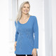 Shirts - Bezauberndes Shirt mit Plättchenzier in 2 Farben – Farbe HIMMELBLAU – Ansicht 1 Shirts - Bezauberndes Shirt mit Plättchenzier in 2 Farben, in Größe 038 bis 052, in Farbe HIMMELBLAU – Farbe HIMMELBLAU – Ansicht 1