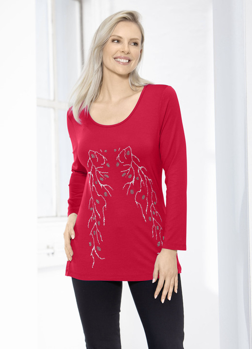 Shirts - Bezauberndes Shirt mit Plättchenzier in 2 Farben, in Größe 038 bis 052, in Farbe HIMMELBLAU Ansicht 3