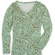 Langarm - Allover gemustertes Shirt in 2 Farben – Farbe SALBEI-BRAUN-ECRU Langarm - Allover gemustertes Shirt in 2 Farben, in Größe 036 bis 054, in Farbe SALBEI-BRAUN-ECRU